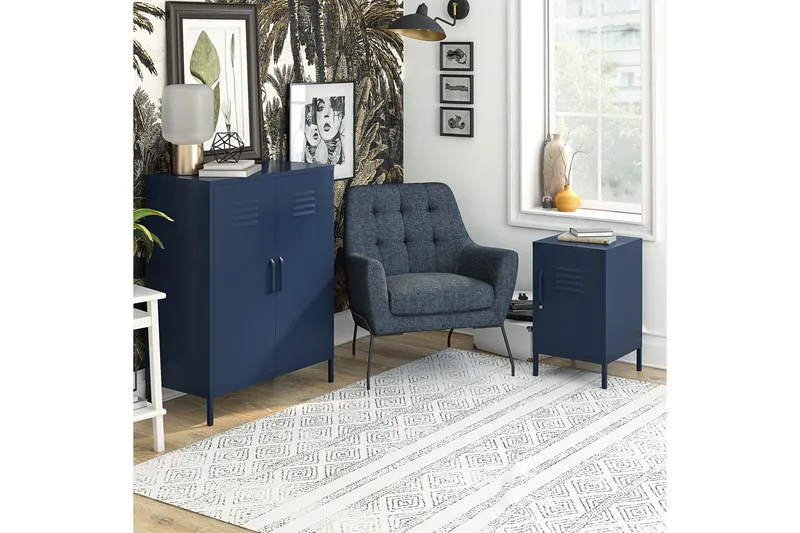 Bradford Highboard Mørkeblå - Dorel Home - Oppbevaring - Skap - Oppbevaringsskap