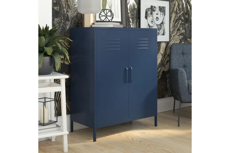 Bradford Highboard Mørkeblå - Dorel Home - Oppbevaring - Skap - Oppbevaringsskap