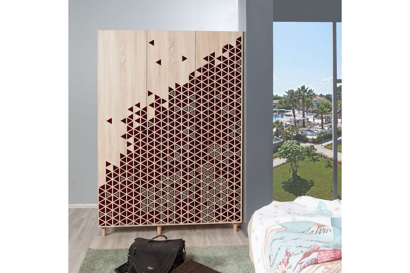 Brokind Garderobe 135 cm - Brun/Rød - Oppbevaring - Klesoppbevaring - Garderober & garderobesystem - Garderobeskap & klesskap