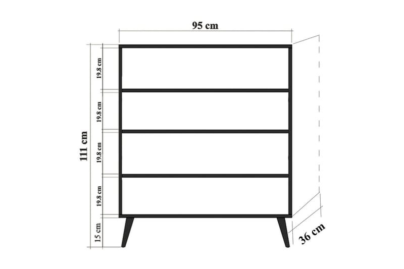 Brokind Oppbevaringsskap 111 cm - Brun/Blå - Oppbevaringsskap