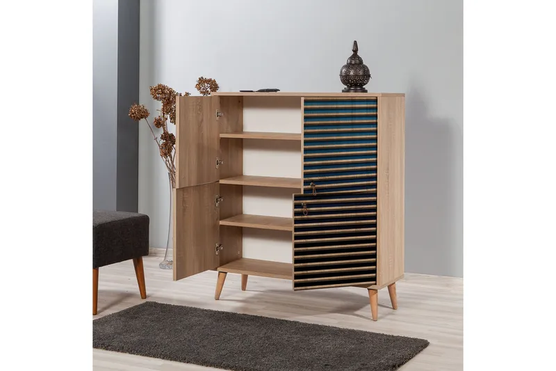 Brokind Oppbevaringsskap 111 cm - Brun/Blå - Oppbevaring - Skap - Oppbevaringsskap