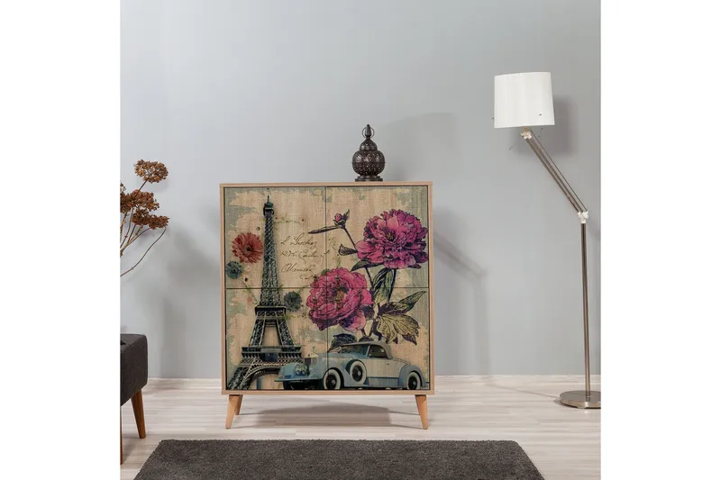 Brokind Oppbevaringsskap 111 cm - Brun/Flerfarget - Oppbevaring - Skap - Oppbevaringsskap