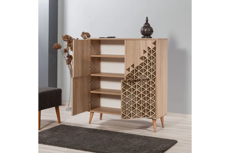 Brokind Oppbevaringsskap 111 cm - Brun/Lysebrun - Oppbevaring - Skap - Oppbevaringsskap