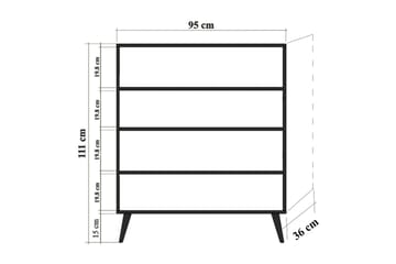 Brokind Oppbevaringsskap 111 cm - Brun/Rød - Oppbevaring - Skap - Oppbevaringsskap