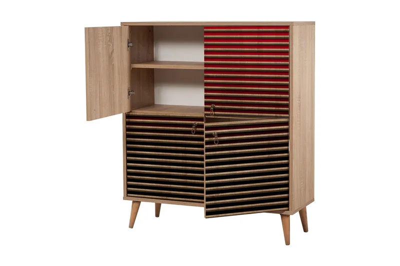 Brokind Oppbevaringsskap 111 cm - Brun/Rød - Oppbevaring - Skap - Oppbevaringsskap