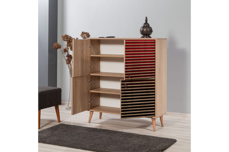 Brokind Oppbevaringsskap 111 cm - Brun/Rød - Oppbevaring - Skap - Oppbevaringsskap