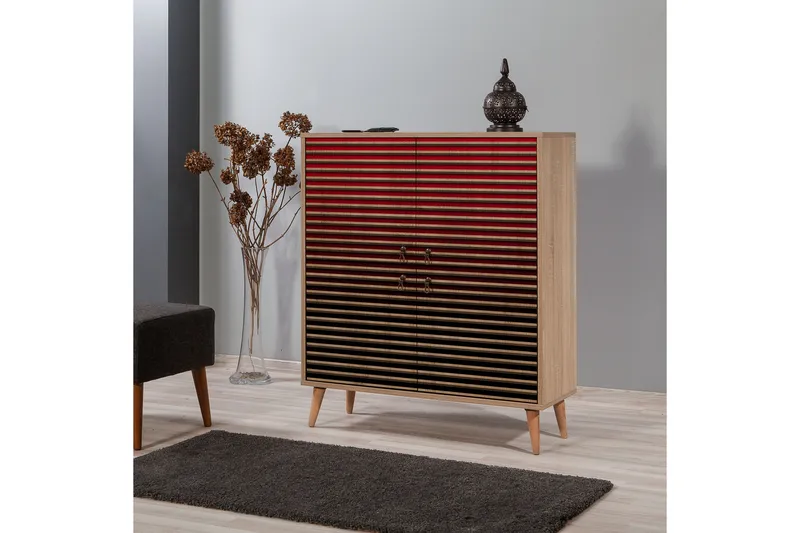 Brokind Oppbevaringsskap 111 cm - Brun/Rød - Oppbevaring - Skap - Oppbevaringsskap