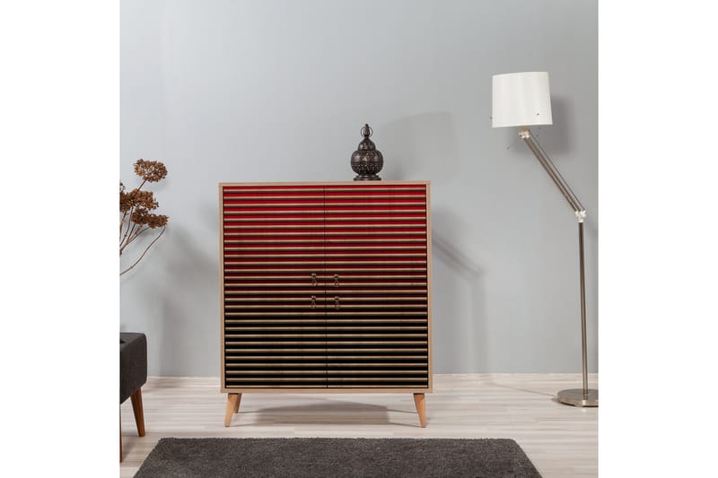 Brokind Oppbevaringsskap 111 cm - Brun/Rød - Oppbevaring - Skap - Oppbevaringsskap