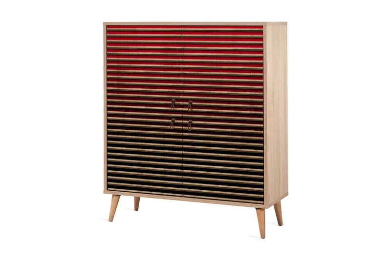 Brokind Oppbevaringsskap 111 cm - Brun/Rød - Oppbevaring - Skap - Oppbevaringsskap