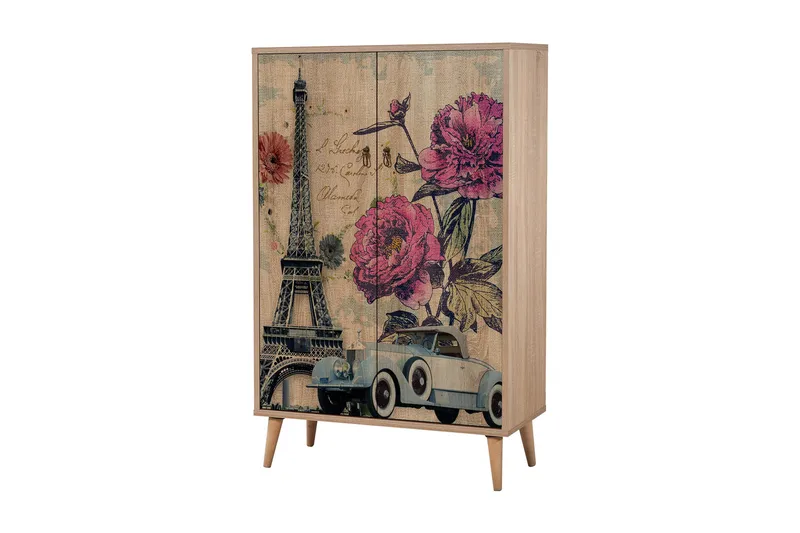 Brokind Oppbevaringsskap 80 cm, Brun/Flerfarget/Svart