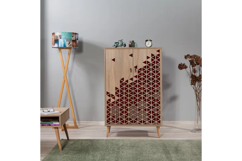 Brokind Oppbevaringsskap 80 cm - Brun/Rød - Oppbevaring - Skap - Oppbevaringsskap