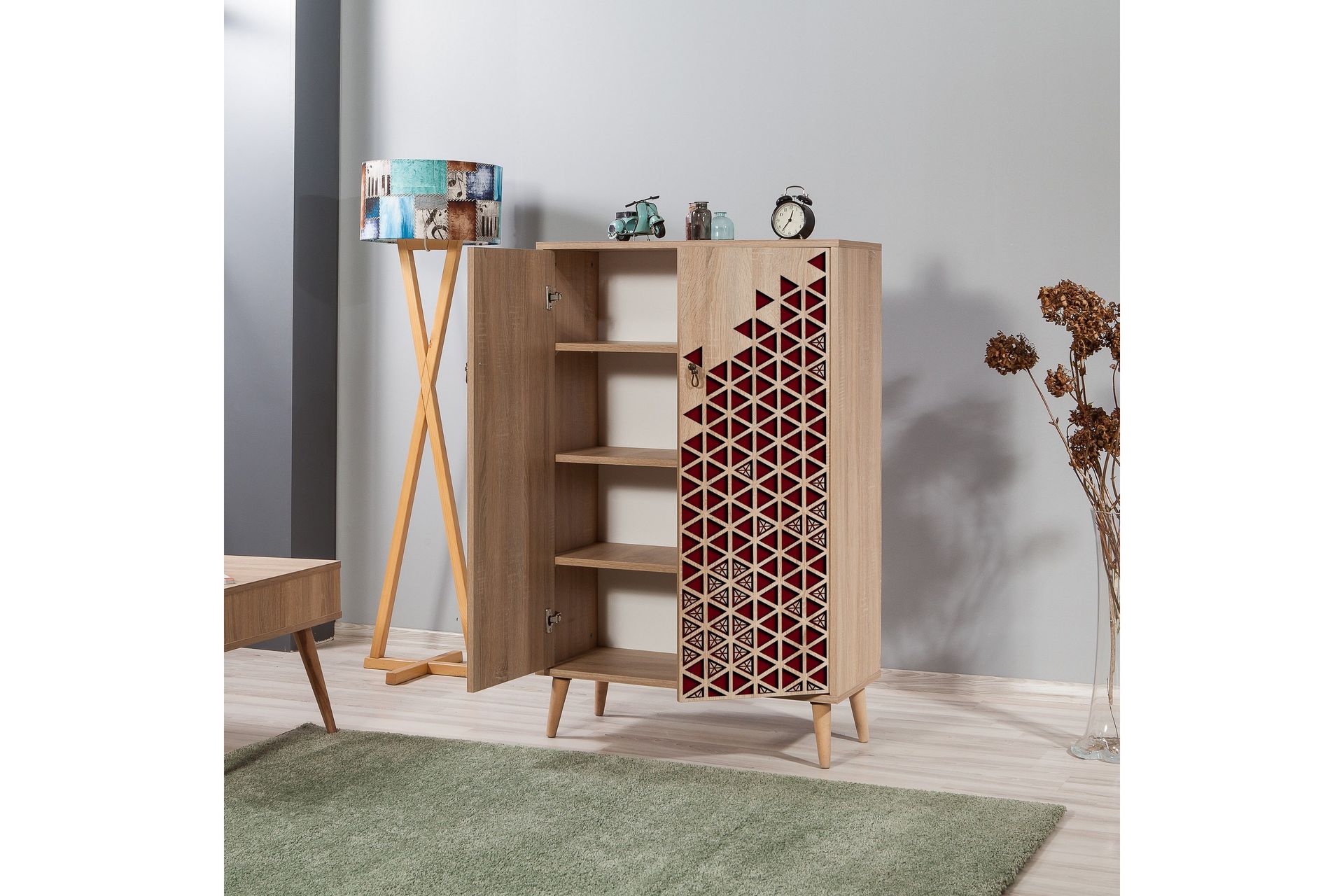 Brokind Oppbevaringsskap 80 cm - Brun/Rød - Oppbevaring - Skap - Oppbevaringsskap