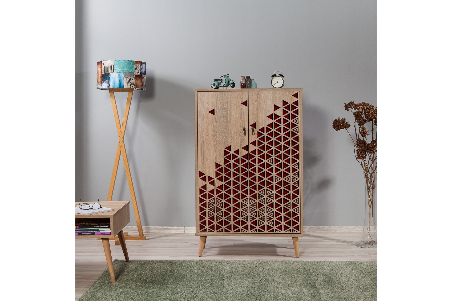 Brokind Oppbevaringsskap 80 cm - Brun/Rød - Oppbevaring - Skap - Oppbevaringsskap