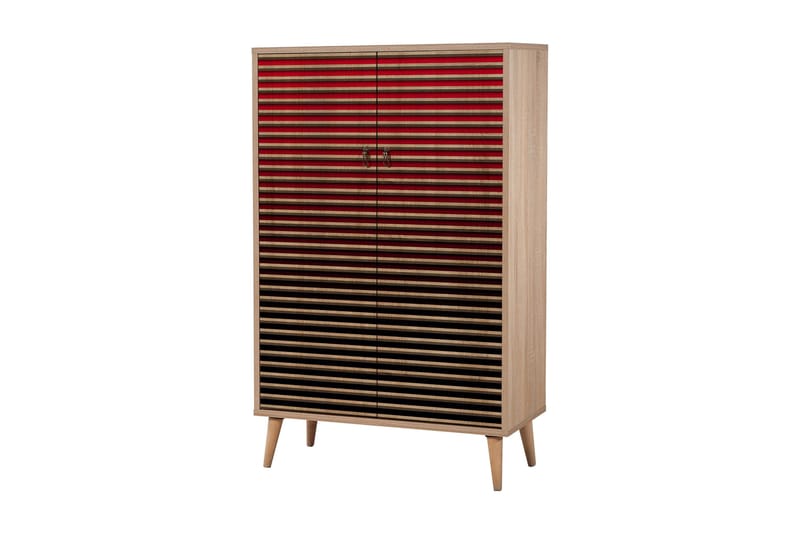 Brokind Oppbevaringsskap 80 cm - Brun/Svart/Rød - Oppbevaring - Skap - Oppbevaringsskap
