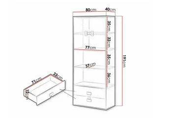 Castlebay Highboard White - Oppbevaring - Skap - Oppbevaringsskap