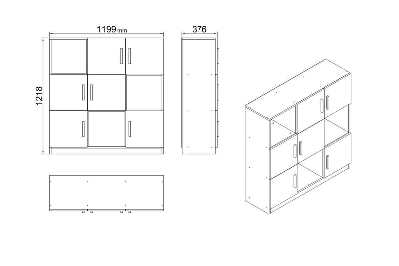 Celtigar Highboard 38x120 cm - Oppbevaring - Skap - Oppbevaringsskap