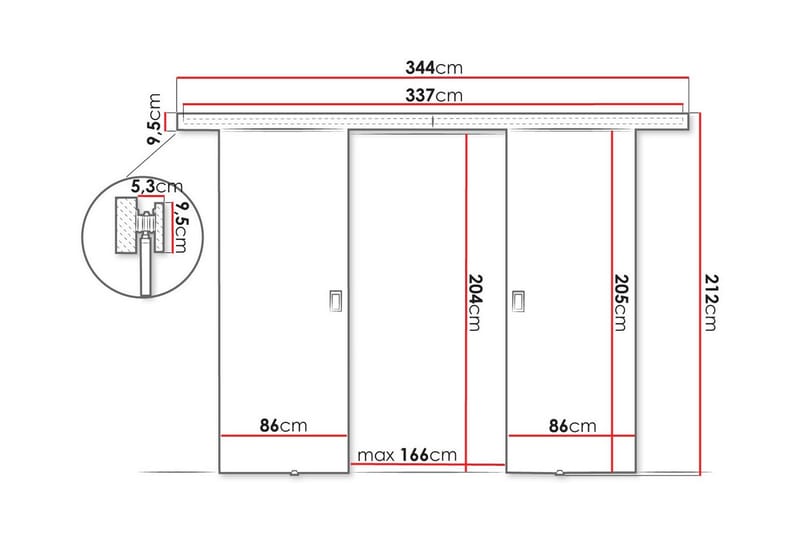 Clonmore Highboard - Grafitt - Oppbevaring - Skap - Oppbevaringsskap
