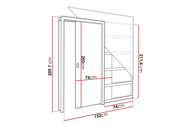 Clonmore Highboard - Grafitt - Oppbevaring - Skap - Oppbevaringsskap