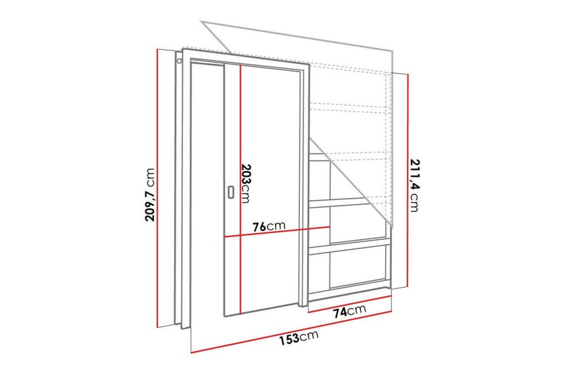 Clonmore Highboard - Hvid - Oppbevaring - Skap - Oppbevaringsskap