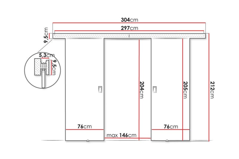 Clonmore Highboard - Svart - Oppbevaring - Skap - Oppbevaringsskap