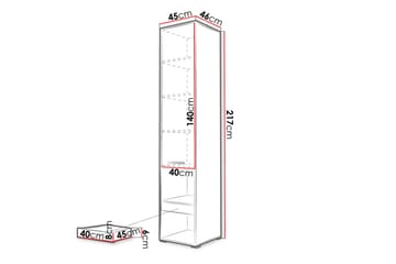 Concept Pro oppbevaringsskap 45x46x217 cm - Oppbevaring - Skap - Oppbevaringsskap