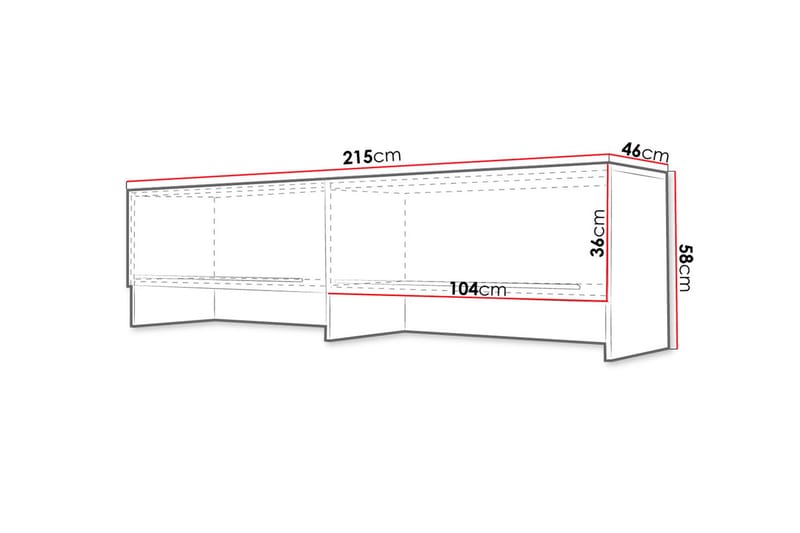 Concept Pro Oppbevaringsskap 215x46x58 cm - Hvit - Oppbevaringsskap