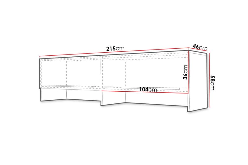 Concept Pro Förvaringsskåp 215x46x58 cm White High gloss 215x46x58 - Oppbevaring - Skap - Oppbevaringsskap
