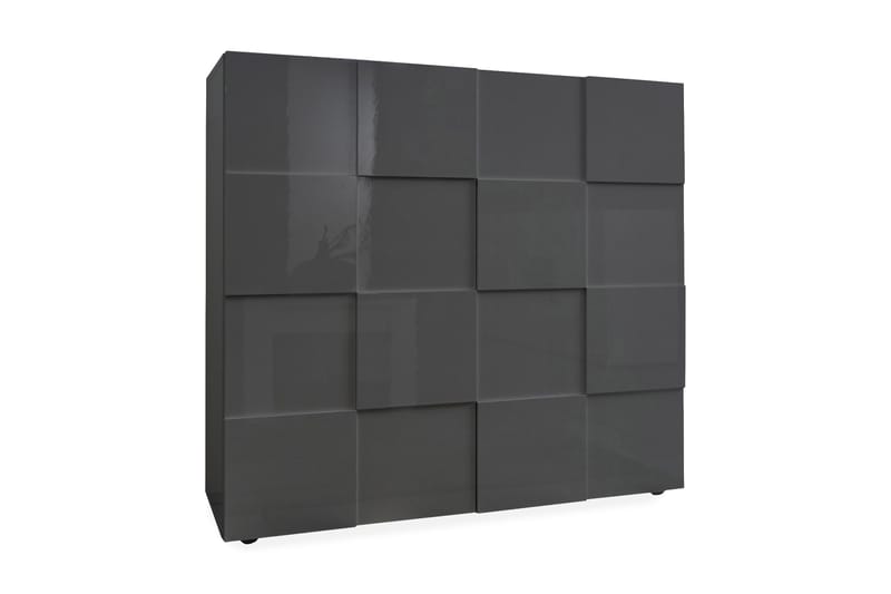 Dama Highboard 121 cm - Grå Høyglanslakk - Oppbevaring - Skap - Oppbevaringsskap