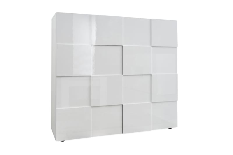 Dama Highboard 121 cm - Hvit Høyglanslakk - Oppbevaring - Skap - Oppbevaringsskap
