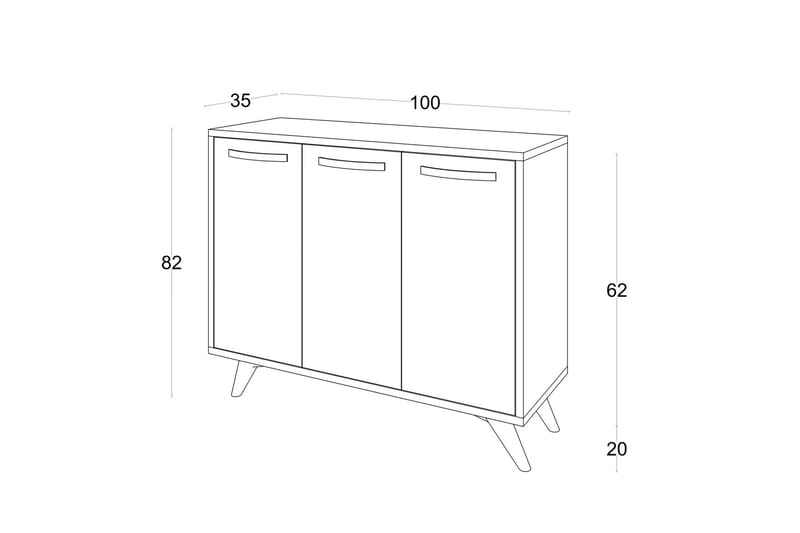 Desgrar Oppbevaringsskap 100x82 cm - Hvit - Oppbevaring - Skap - Oppbevaringsskap