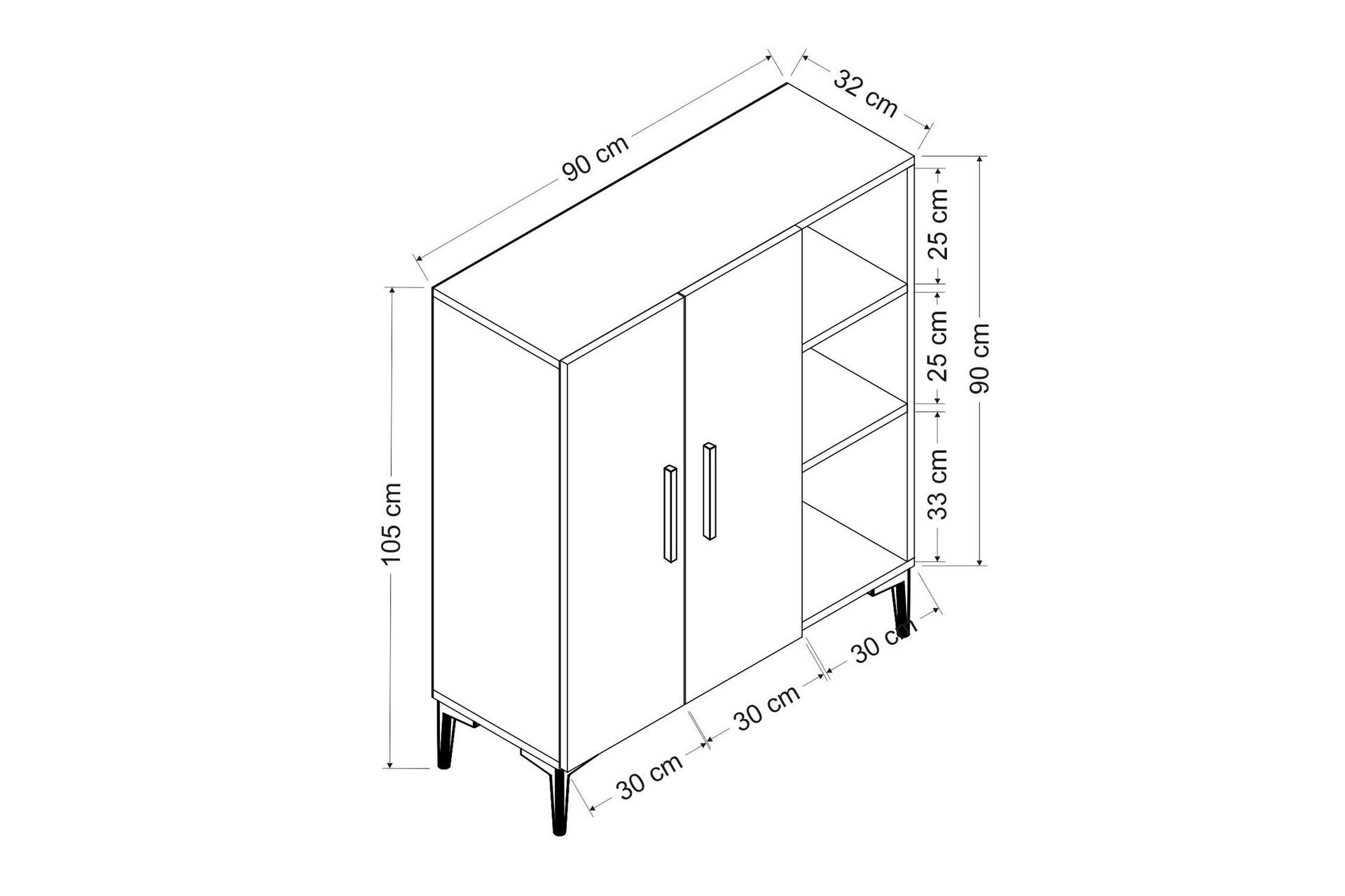 Desgrar Oppbevaringsskap 90x105 cm - Blå - Oppbevaring - Skap - Oppbevaringsskap
