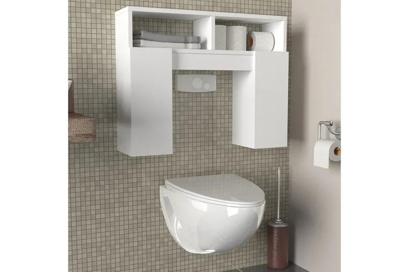 Dobles Baderomsskap 76 cm, Hvit