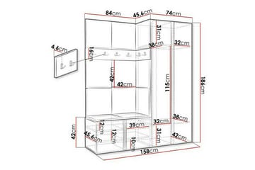 Dunvegan Highboard - Grafitt - Oppbevaring - Skap - Oppbevaringsskap