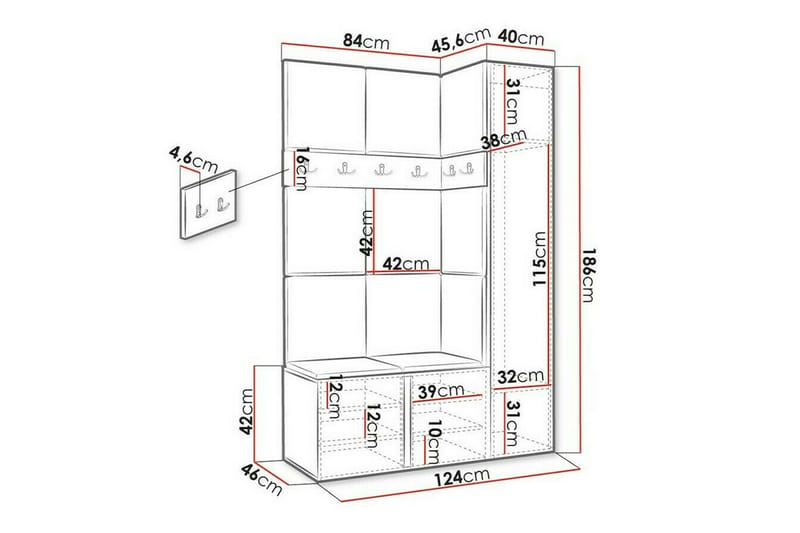 Dunvegan Highboard - Grafitt - Oppbevaring - Skap - Oppbevaringsskap