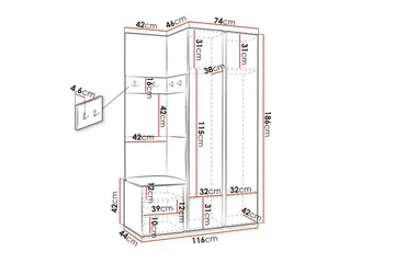 Dunvegan Highboard Graphite - Oppbevaring - Skap - Oppbevaringsskap
