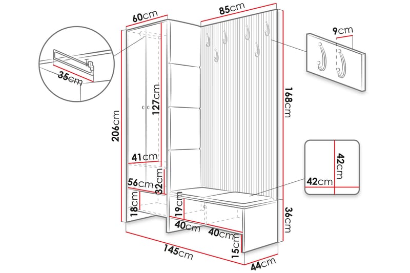 Dunvegan Highboard - Gul - Oppbevaring - Skap - Oppbevaringsskap