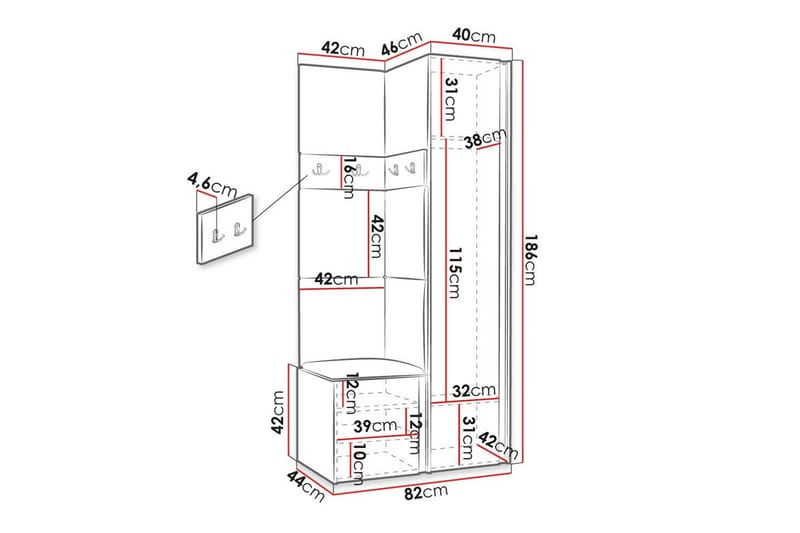 Dunvegan Highboard - Hvid - Oppbevaring - Skap - Oppbevaringsskap