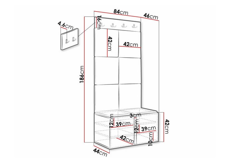Dunvegan Highboard - Hvid - Oppbevaring - Skap - Oppbevaringsskap