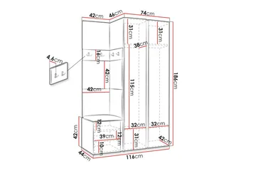 Dunvegan Highboard - Hvid - Oppbevaring - Skap - Oppbevaringsskap