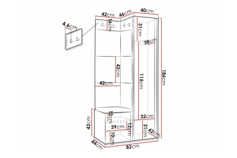 Dunvegan Highboard - Svart - Oppbevaring - Skap - Oppbevaringsskap