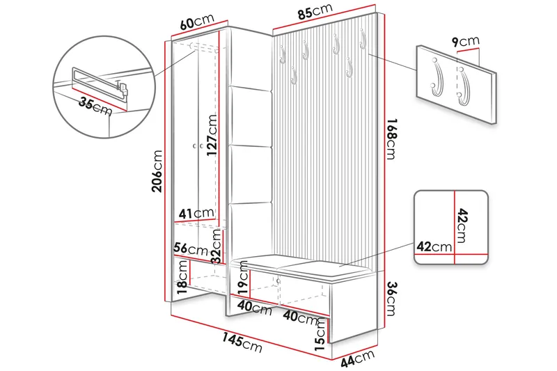 Dunvegan Highboard White - Oppbevaring - Skap - Oppbevaringsskap