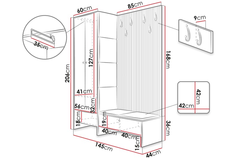Dunvegan Highboard White - Oppbevaring - Skap - Oppbevaringsskap