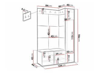 Dunvegan Highboard White - Oppbevaring - Skap - Oppbevaringsskap