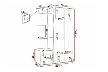 Dunvegan Highboard White - Oppbevaring - Skap - Oppbevaringsskap