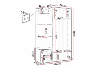Dunvegan Highboard White - Oppbevaring - Skap - Oppbevaringsskap