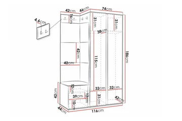 Dunvegan Highboard White - Oppbevaring - Skap - Oppbevaringsskap