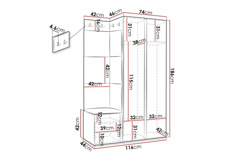 Dunvegan Highboard White - Oppbevaring - Skap - Oppbevaringsskap