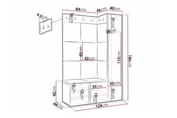 Dunvegan Highboard White - Oppbevaring - Skap - Oppbevaringsskap