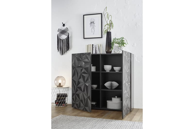 Fasett Skap 121 cm - Grå - Oppbevaring - Skap - Oppbevaringsskap