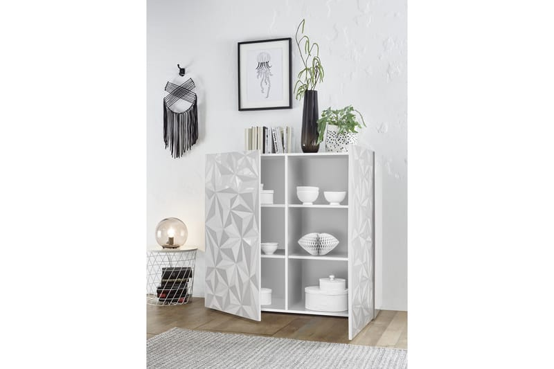 Fasett Skap 121 cm - Hvit - Oppbevaring - Skap - Oppbevaringsskap